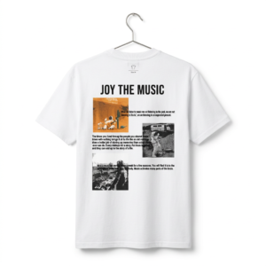 Men’s White Graphic Printed T-Shirt – Joy The Music Design